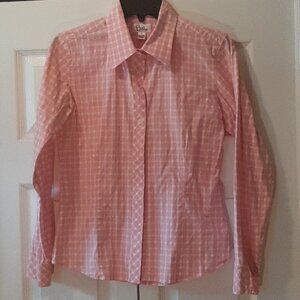 Lilly Pulitzer Blouse-Size 6-Pink Plaid-Button Down Vintage Ladies Shirt